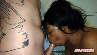 Top Angolan ebony babe takes massive interracial cumshots pt3