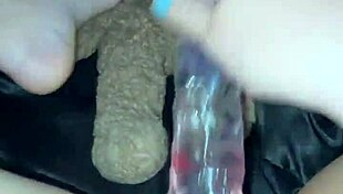 saudi virgin teen's first huge glass dildo pussy stretch