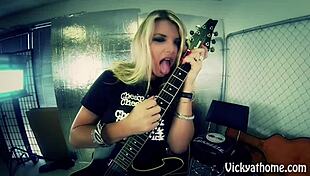 chatty vicky vette jerks huge loads onto her big tits