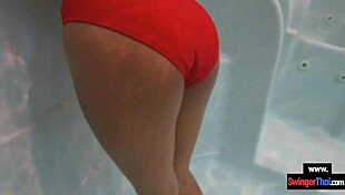 amateur teen couple starts foreplay in public pool then bangs hard outdoors