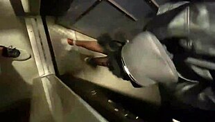 Sloppy deepthroat footjob rimming after risky public flashing elevator blowjob