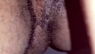 Ebony wife cheats with quick pussy fuck and hot cum finish