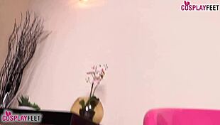 sexy french maid pantyhose upskirt reveals ass and feet