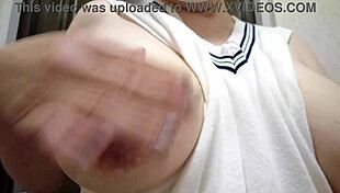 married japanese bride masturbates desperately in entrance hallway