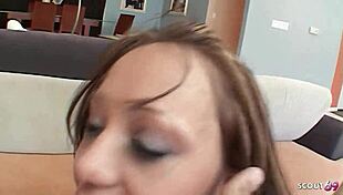 Kylee King chokes on two monster cocks in MMF