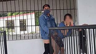 Pinay Student Bent Over Cemetery for Teacher Creampie