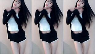 cute chinese girl dances wildly on sexy roller coaster thrill