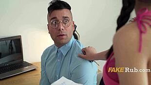 Tasha Lustn groans in glasses cowgirl ride