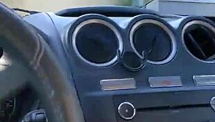 I stroke my cock hard cumming all over her in the car