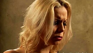 watching naked madame makes lesbian slave's pussy drip as she fingers herself to shattering orgasm bound in voyeur thrill