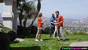 Teen hangs out with stepdad for casual baseball lessons.