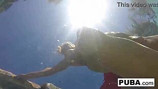 Olivia splashes around playfully in her summer pool adventure