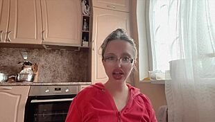 two kinky glasses girls tease with huge long nails