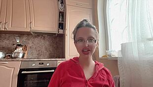 two kinky glasses girls tease with huge long nails