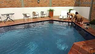 Wow, my step-nephew rims my big latina ass poolside on florida vacation!