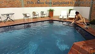 Wow, my step-nephew rims my big latina ass poolside on florida vacation!