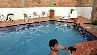 Wow, my step-nephew rims my big latina ass poolside on florida vacation!