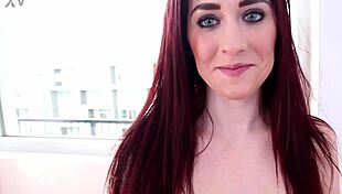 Hey Stacie Bloom takes huge cock POV blowjob first time then swallows cum load