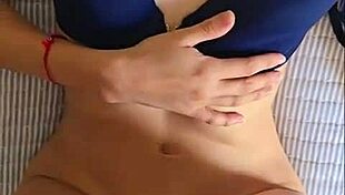 Cheating wife slips on husband's fave blue lingerie for cock