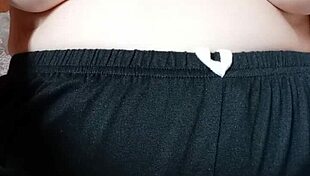 Pregnant Milf Squirts Saliva on Swollen Tits and Sensitive Nipples in Closeup