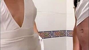 shhh... public toilet quickie fuck in restaurant, don't get caught