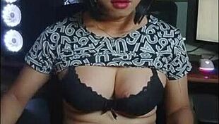 whoa mitha the shemale is stroking her cock so hard in the office 😍🔥