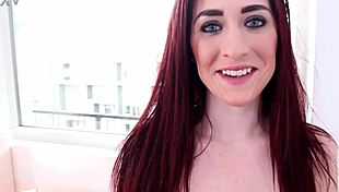 Hey Stacie Bloom takes huge cock POV blowjob first time then swallows cum load