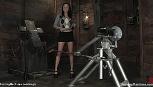 Hairy Squirter Takes Rough Machine Action to Gushing Climax