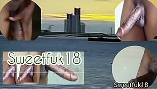 homemade ebony duo bent over taking raw big cock doggystyle outdoors squirting 😈💦