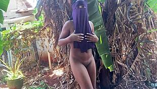 pretty arab teen gives up her pussy on the banana plantation