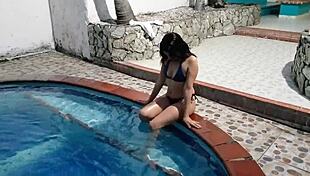 Step-siblings sneak motel fuck outdoors so parents won't catch their taboo ride