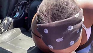 damn this ebony thot went crazy sucking fat cock outdoors in public lol