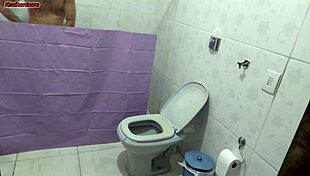 stepmom sneaks looks at stepson bathing behind curtain