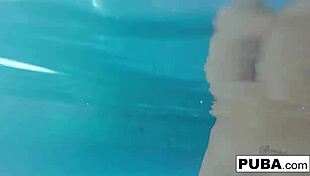 Olivia splashes around playfully in her summer pool adventure