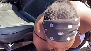 damn this ebony thot went crazy sucking fat cock outdoors in public lol