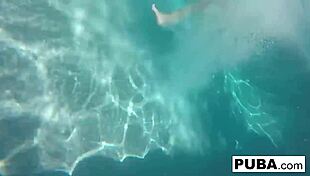 Olivia splashes around playfully in her summer pool adventure