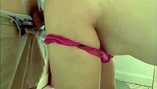 french amateur milf bent over doggystyle in satin lingerie for blowjob rimjob and clothed pounding