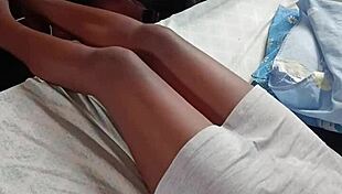 Petite Chocolate Lady's Hairy Pussy Morning Moan Fest