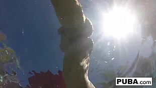 Olivia splashes around playfully in her summer pool adventure