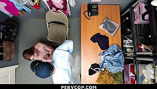 Lucy Foxxx caught shoplifting pays with bent over hardcore office fuck punishment