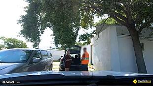 thick blonde milf gets roadside fucked hard doggystyle by helper 🚗💦