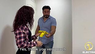 Petite Curly Latina Maid Cleans House Naked After Street Sales