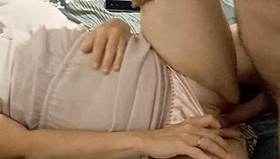 Clothed French Slut in Satin Panties Gets Doggystyle Pounded POV with Ass Licking and Dirty Talk