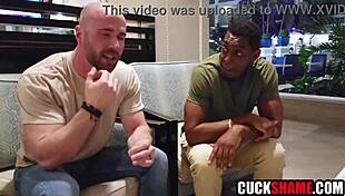 Wife pounded by black and white cocks right in front of cuck husband