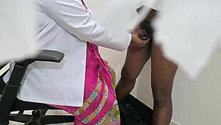Indian lady doc sneaks peeks at patient's thick cock on hidden cam 😏🍆