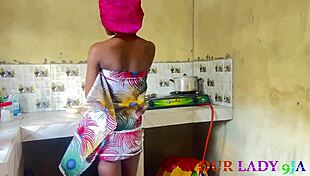 horny ebony babe bent over kitchen counter big black cock doggystyle creampie cumshot big natural tits wet pussy homemade hardcore fucking boobs monster cock tits