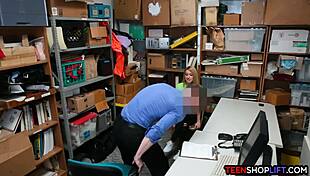 Teen Shoplifter Begs For Security Guard's Hard Cock Punishment!