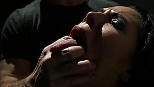 busty sarah gags on maledom cock bound in bdsm deepthroat