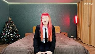 Makima Femdom Roleplay Seduces for Tight Pussy Creampie