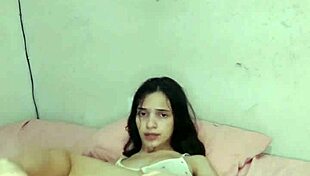 Huge Dildo Stretches Brazilian Bisexual Babe's Natural Tits and Lingerie-Clad Body Close Up